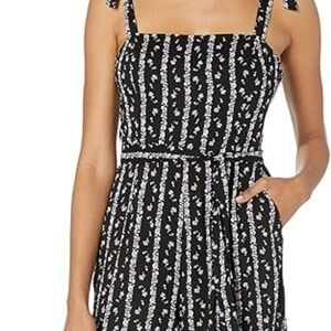 PAIGE Black and White Floral Jumpsuit